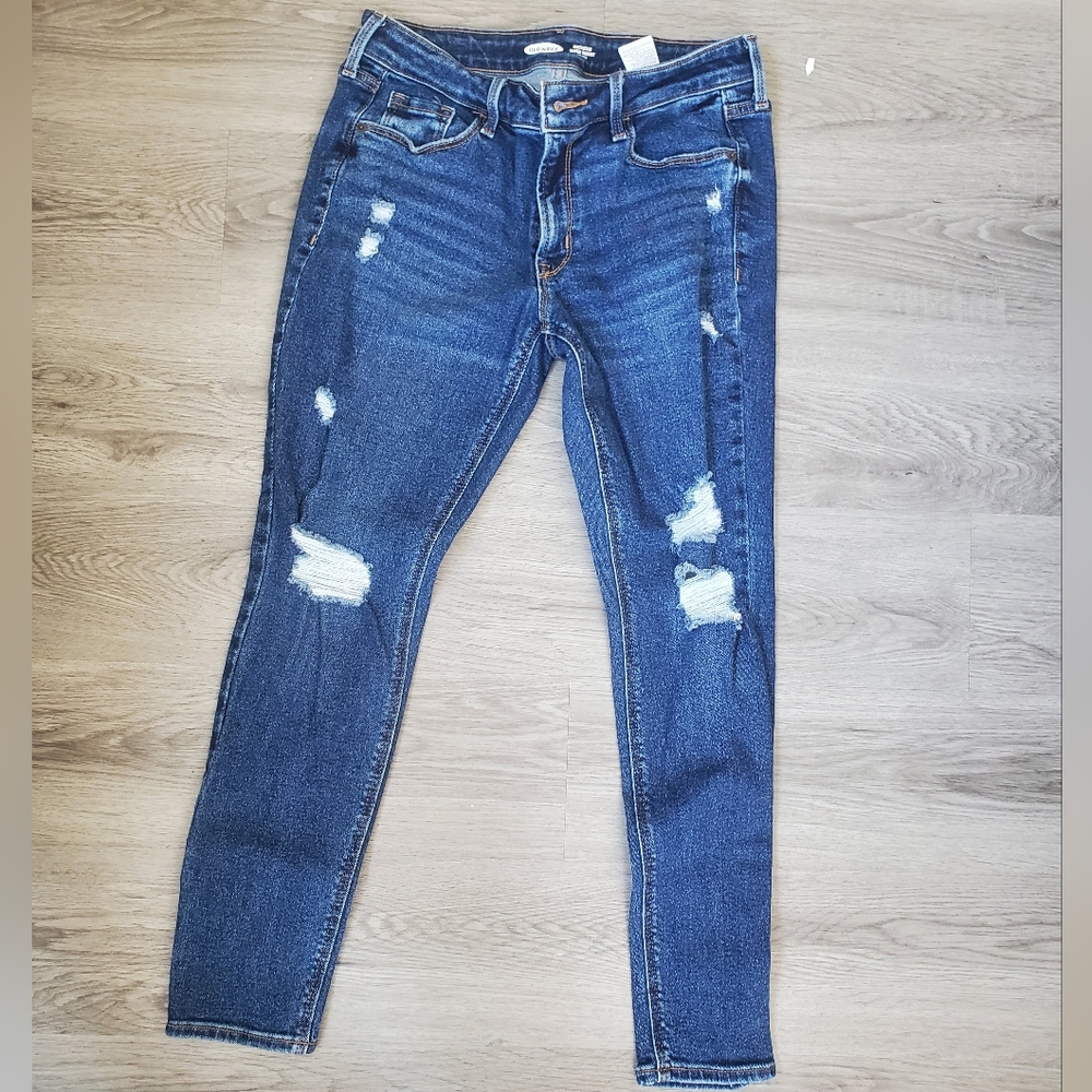 Old Navy Blue Ripped Skinny Jeans